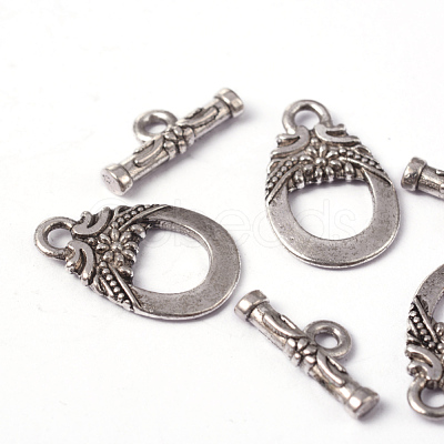 Tibetan Silver Toggle Clasps X-AC2014-NF-1