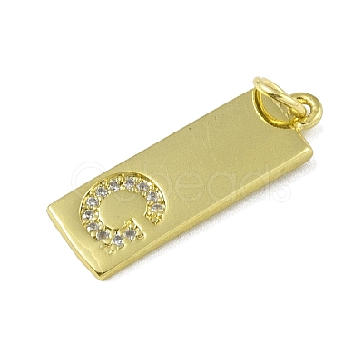 Brass Micro Pave Clear Cubic Zirconia Pendants KK-P266-06G-G-1