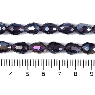 Transparent Electroplate Glass Beads Strands EGLA-N013-T6mm-B06-1