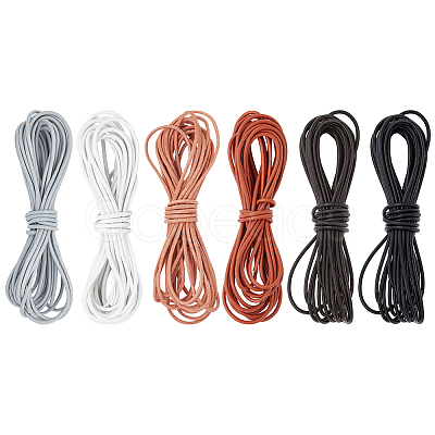 PandaHall Elite 24 Yards 6 Colors Cowhide Leather Cord WL-PH0004-14-1