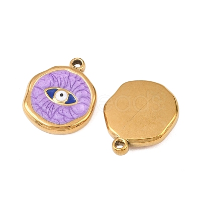 304 Stainless Steel Enamel Pendants STAS-P425-01G-08-1