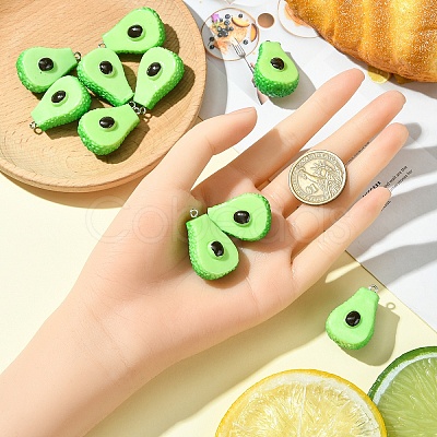 10Pcs Resin Pendants RESI-YW0004-09-1