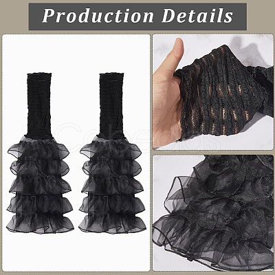 Polyester Ruffle Layered Patchwork Leg Sleeves AJEW-WH20042-75A-1