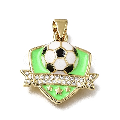 Brass Micro Pave Clear Cubic Zirconia Pendants KK-A303-23A-G-1