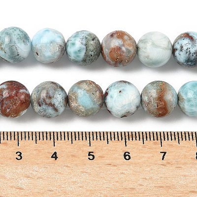 Natural Larimar Beads Strands G-C264-A01-10mm-1