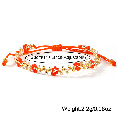 Bohemian Glass Seed Bead Braided Bead Bracelets AS6316-2-1
