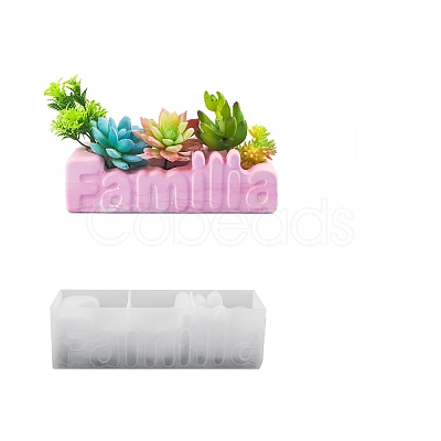 Word Familia Flower Pot DIY Silicone Molds SIMO-D004-04A-1