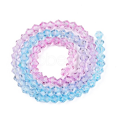 Gradient Color Baking Paint Glass Bead Strands DGLA-A039-T4mm-A06-1