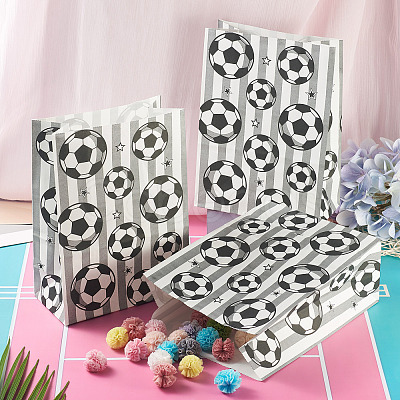 15Pcs Football Print Paper Cady Bags ABAG-TA0002-33B-1
