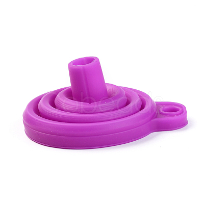 Portable Foldable Silicone Funnel Hopper AJEW-WH0104-40D-1