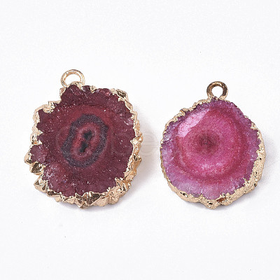 Natural Druzy Agate Pendants X-G-N325-04D-1