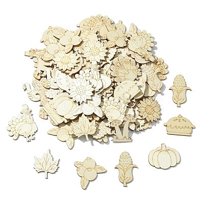 Thanksgiving Day Unfinished Blank Wooden Slices for Painting Arts WOOD-CJC0005-61B-1-1