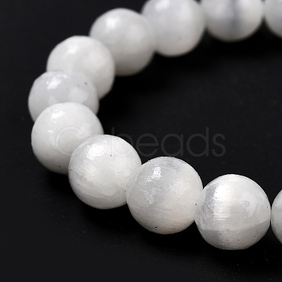 Natural Selenite Beaded Stretch Bracelets BJEW-F414-01C-01-1
