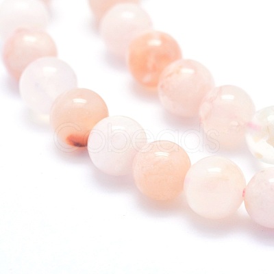Natural Cherry Blossom Agate Beads Strands G-O166-02-6mm-1