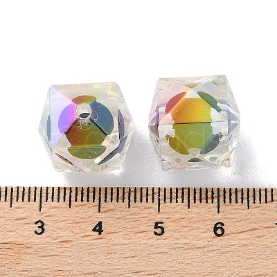 UV Plating Rainbow Iridescent Acrylic Beads OACR-H112-20A-1