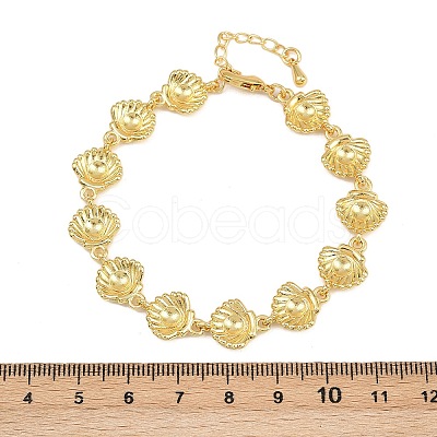 Brass Link Chain Bracelets for Women BJEW-L707-04G-02-1