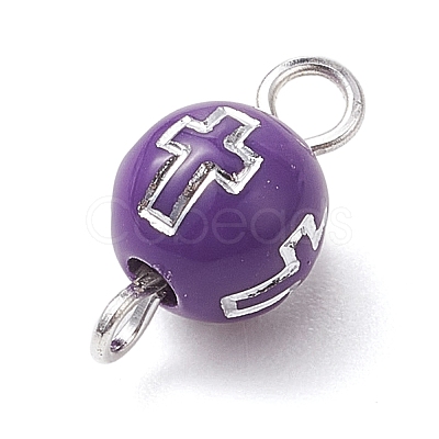 7Pcs 7 Colors Plating Acrylic Connector Charms PALLOY-JF02895-1