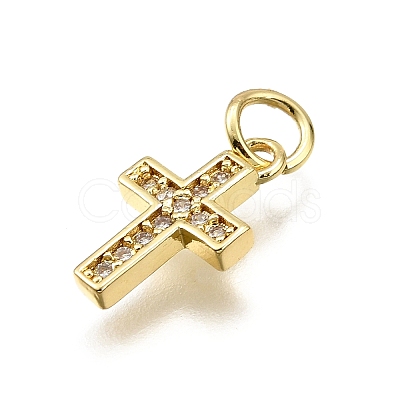 Brass Micro Pave Cubic Zirconia Pendants KK-Z100-39G-03-1