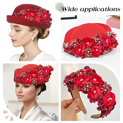 Polyester & Rhinestone Costume Accessories PATC-WH0003-57B-1