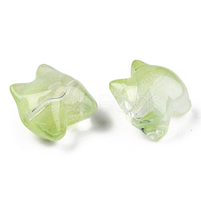 Transparent Spray Painted Glass Beads GLAA-N035-034-C03-1