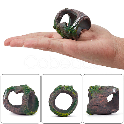 2Pcs 2 Styles Resin Stump Sculpture Display Decorations DJEW-GF0001-86-1