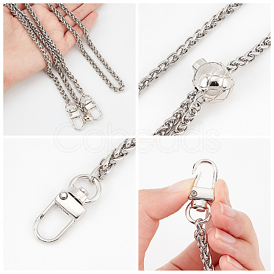 Adjustable Alloy Wheat Chain Bag Handles FIND-WH0061-54P-1