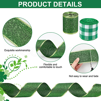 2 Rolls 2 Styles Polyester Ribbon OCOR-GA0001-52-1