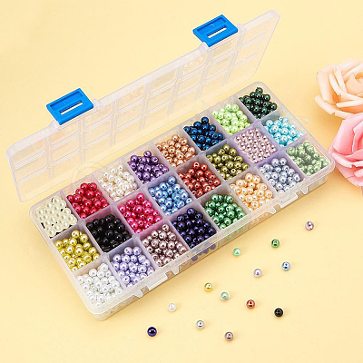 Eco-Friendly Dyed Glass Pearl Round Beads HY-PH0011-01-10mm-1