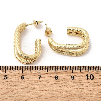 201 Stainless Steel Two-layer Stud Earrings EJEW-Z151-02G-1