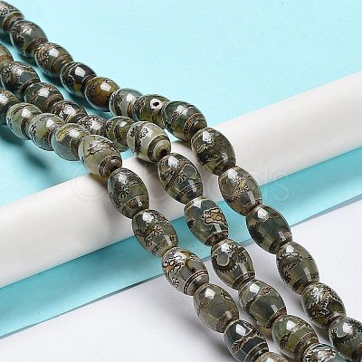 Tibetan Style dZi Beads Strands TDZI-E005-01D-1