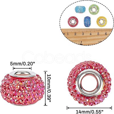 Resin Rhinestone European Beads RPDL-NB0001-11-1