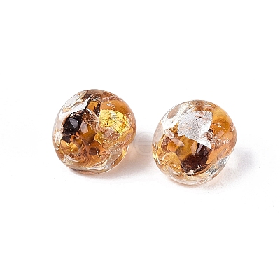 Handmade Gold & Silver Foil Glass Beads FOIL-Q003-01I-1