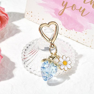 Acrylic Strawberry Pendant Decoration HJEW-SW00120-02-1