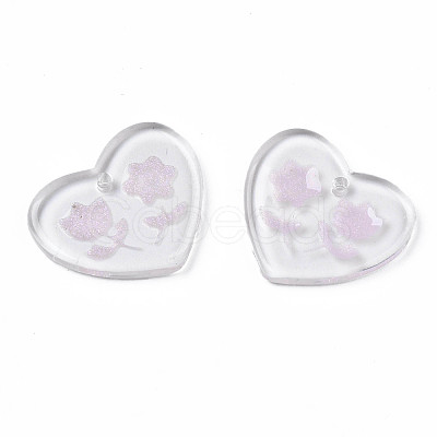 Transparent Resin Pendants RESI-N030-001E-1
