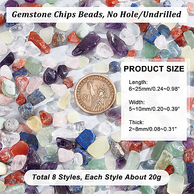 Nbeads 185Pcs 8 Styles Natural Mixed Gemstone Beads G-NB0004-06-1