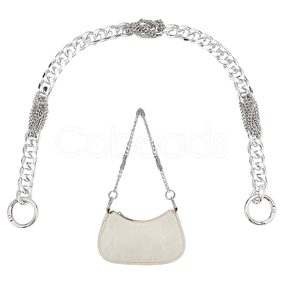 Aluminum & Iron Cuban Link Chains Bag Extender Chains HJEW-PH02129-01-1