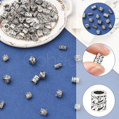 100Pcs 5 Styles Tibetan Style Alloy European Beads FIND-SP0020-72-1