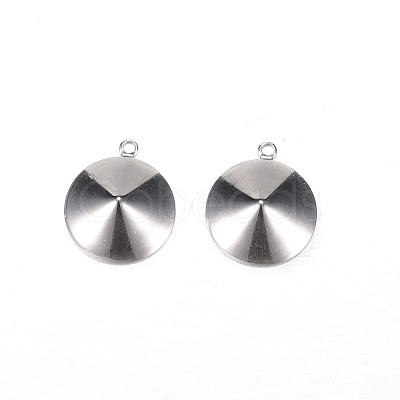 Non-Tarnish 201 Stainless Steel Pendant Rhinestone Settings X-STAS-N0014-04P-1