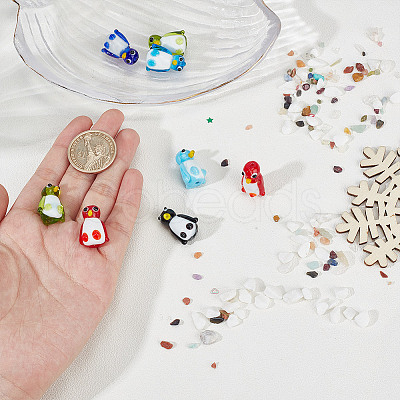 18Pcs 6 Colors Handmade Lampwork Beads LAMP-DR0001-05-1