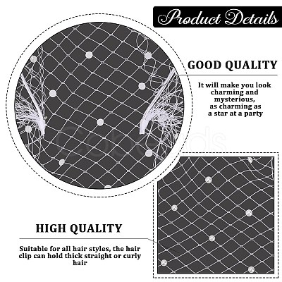 1Pc Mesh Veil Cloth Hair Bands OHAR-CP0001-32-1