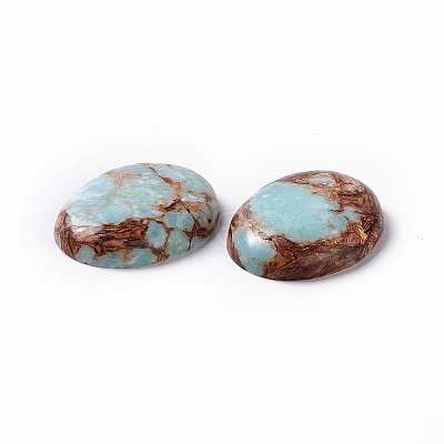 Assembled Bronzite and Imperial Jasper Cabochons G-O124-03-1