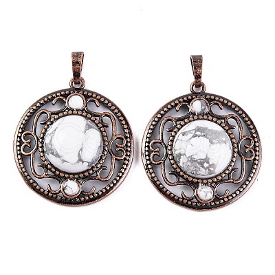 Natural Howlite Pendants G-Q158-03-03-1