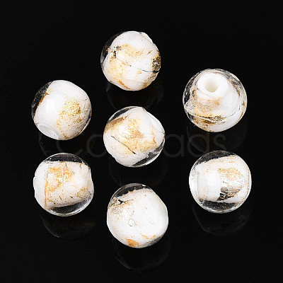 Handmade Gold & Silver Foil Glass Beads FOIL-N030-03A-01I-1