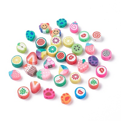 Handmade Polymer Clay Pendants and Beads CLAY-XCP0001-10-1