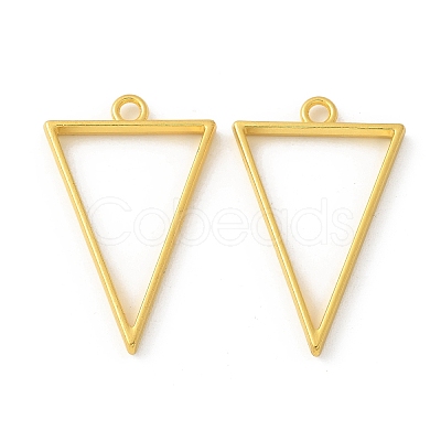 Rack Plating Alloy Triangle Open Back Bezel Pendants PALLOY-S047-09E-FF-1
