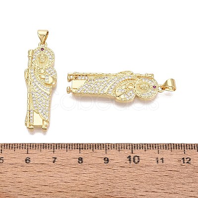 Religion Brass Micro Pave Clear Cubic Zirconia Pendants KK-N287-46D-G-1