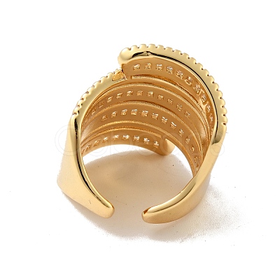 Clear Cubic Zirconia Open Cuff Ring RJEW-G255-05G-1