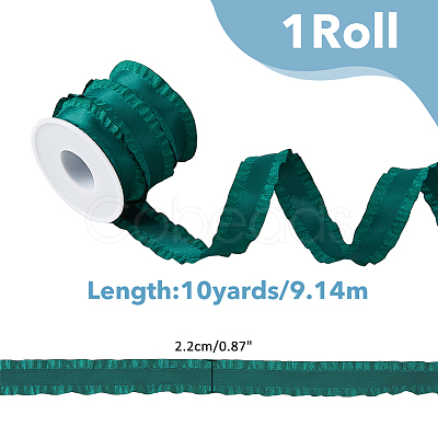 10 Yards Polyester Pleated Edged Ribbon for Clothing Decoration DIY-FI0001-13G-1