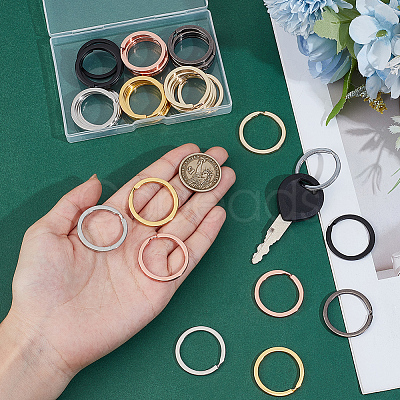 36Pcs 6 Colors Alloy Split Key Rings FIND-CY0001-71-1