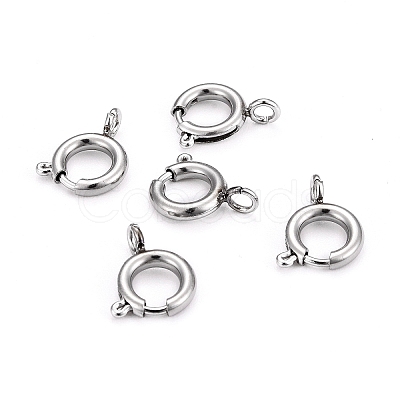 Non-Tarnish 304 Stainless Steel Spring Ring Clasps STAS-F224-02P-C-1